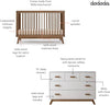 Nest Bundle - Bundle - Soho 3 - in - 1 Convertible Crib / White - Soho 5 - Drawer Nursery Dresser / black + natural