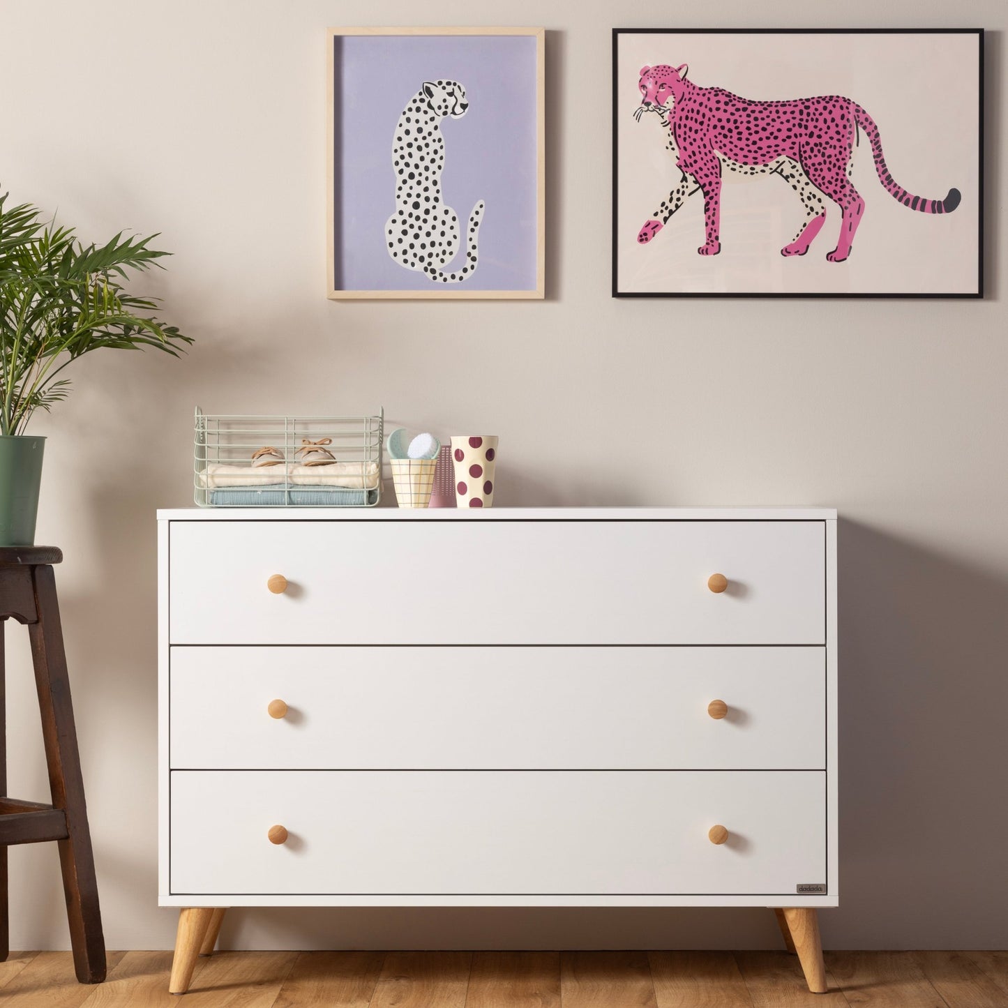 Austin 3-Drawer Dresser, White/Red Oak Austin 3-Drawer Dresser, White/Red Oak