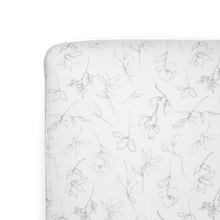  Organic Cotton Muslin Crib Sheet - Pencil Floral - Crib Sheet - Pencil Floral