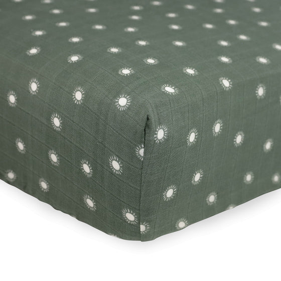 Organic Cotton Muslin Crib Sheet - Sage Suns - Crib Sheet - Sage Suns