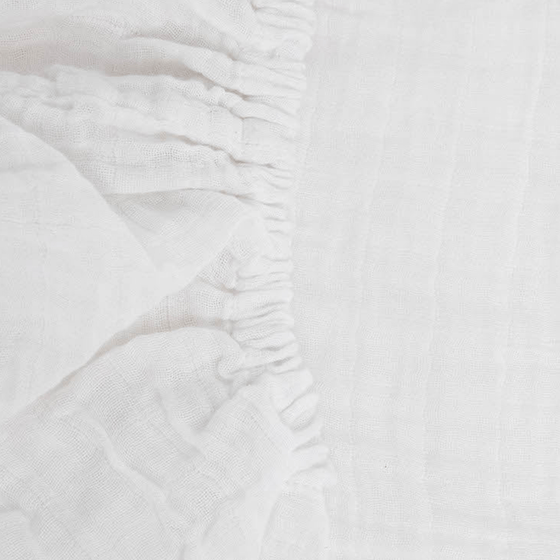 Organic Cotton Muslin Crib Sheet - White - Crib Sheet - White