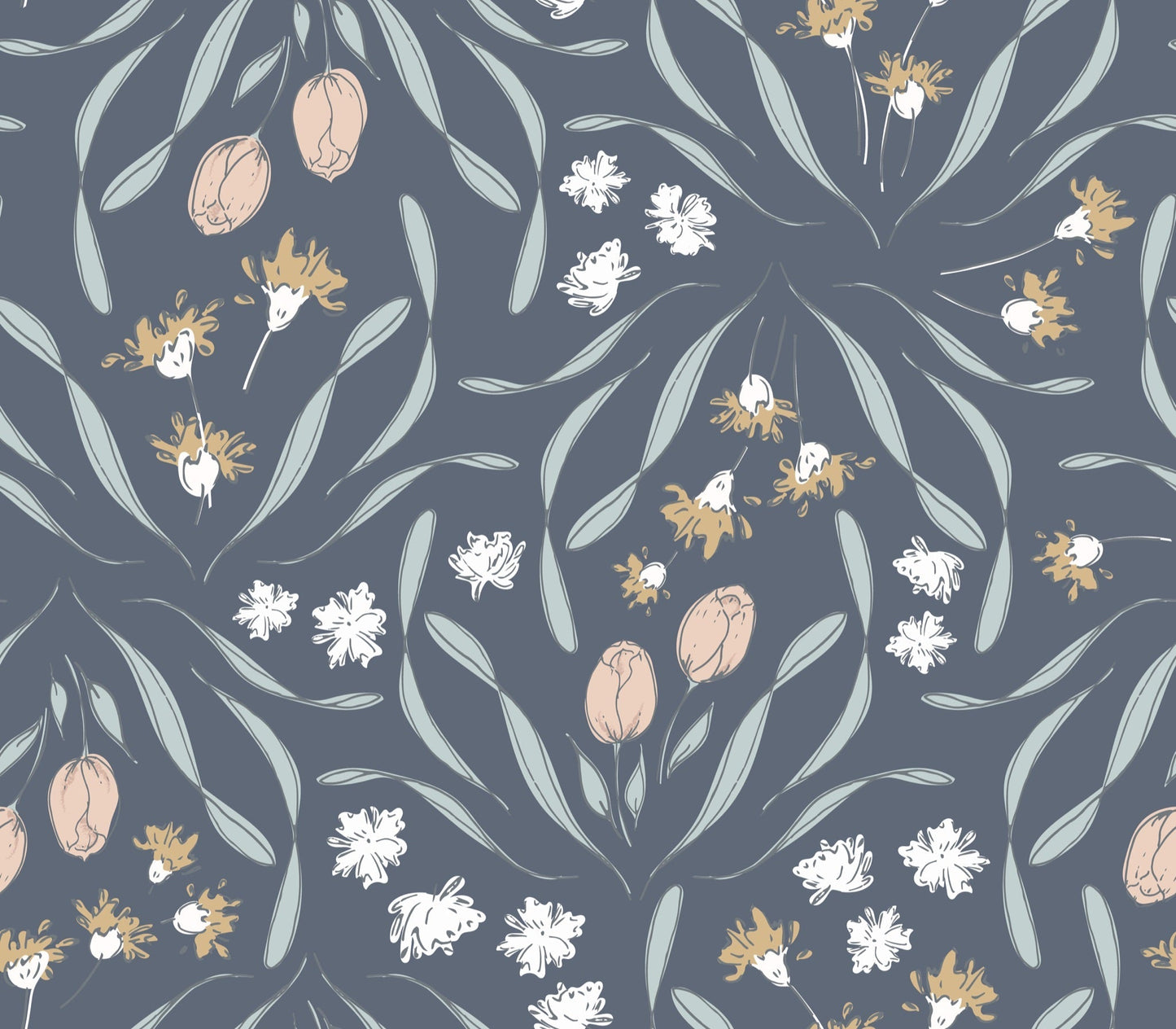 Primrose Wallpaper by Melissa Johnson Design - Dark