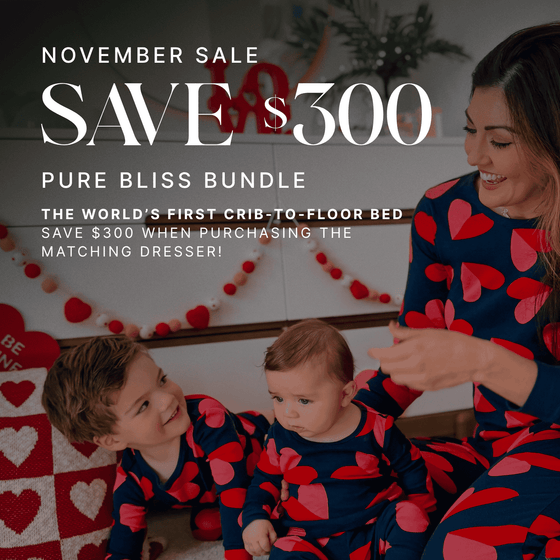 Pure Bliss Bundle - Bundle - Bliss 4 - in - 1 Convertible Crib / natural - Bliss 6 - Drawer Nursery Dresser / White + Natural