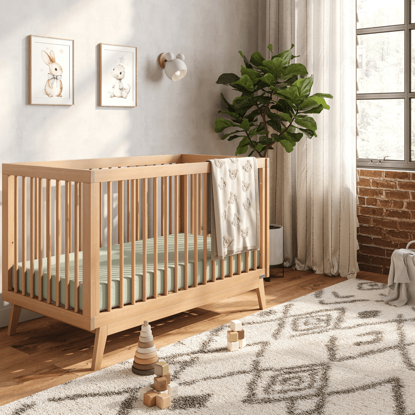 Soho 3 - in - 1 Convertible Crib - cribs - Natural