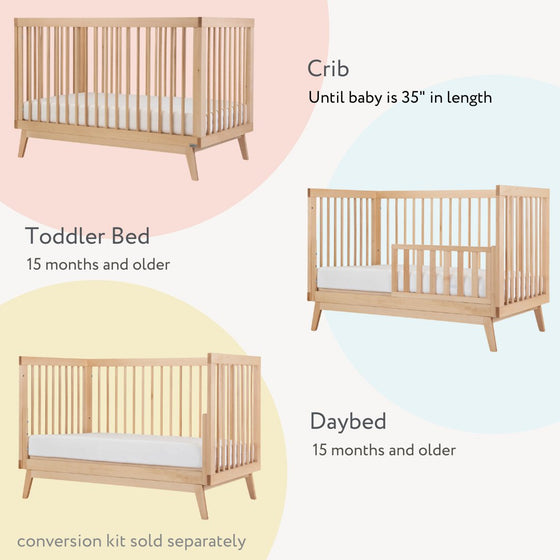 Soho 3 - in - 1 Convertible Crib - cribs - natural