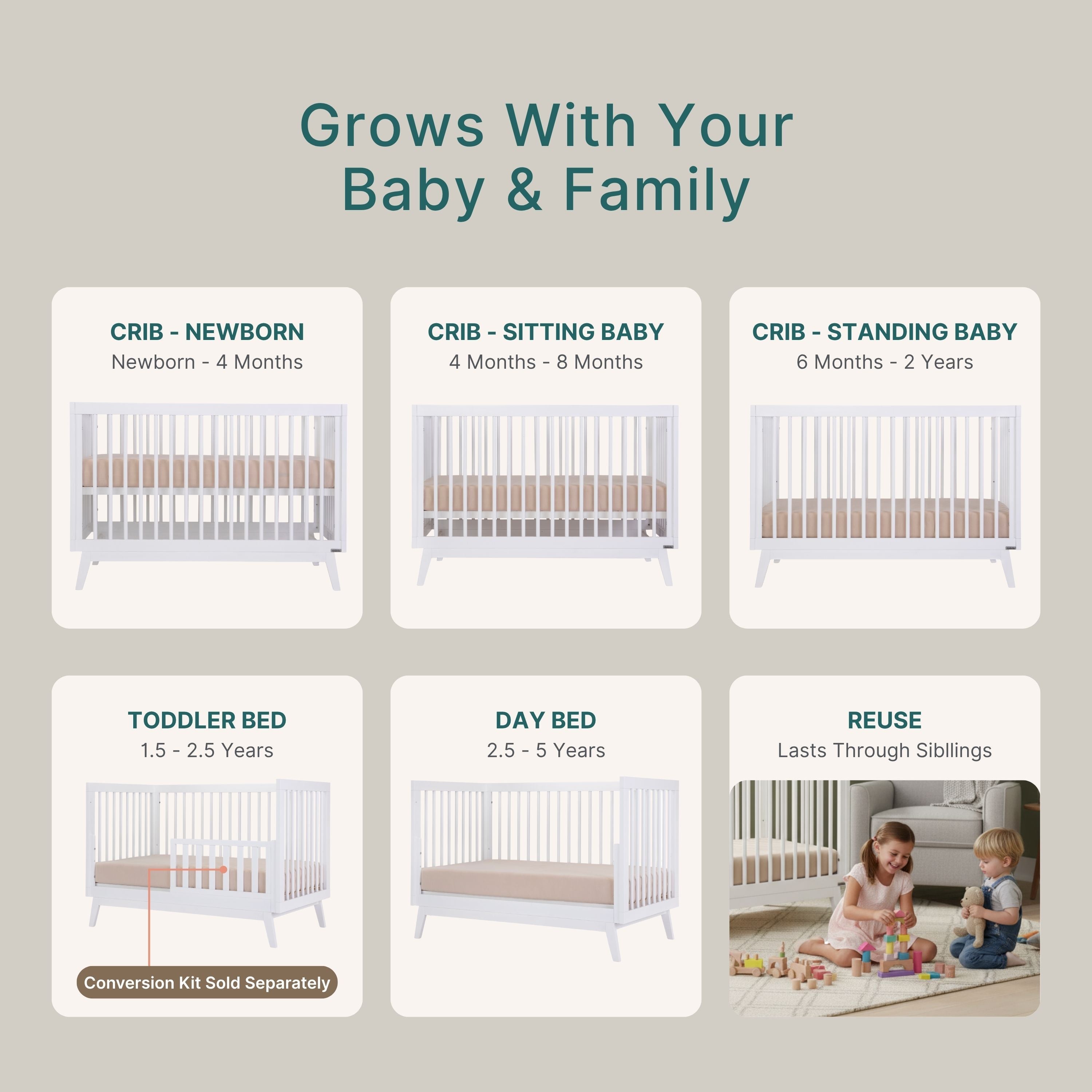 Soho 3-in-1 Convertible Crib - dadada baby