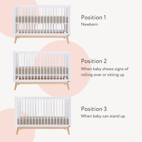 Soho 3 - in - 1 Convertible Crib - cribs - white + natural