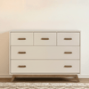 Soho 5 - Drawer Nursery Dresser - dresser - almond milk + walnut