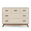 Soho 5 - Drawer Nursery Dresser - dresser - almond milk + walnut