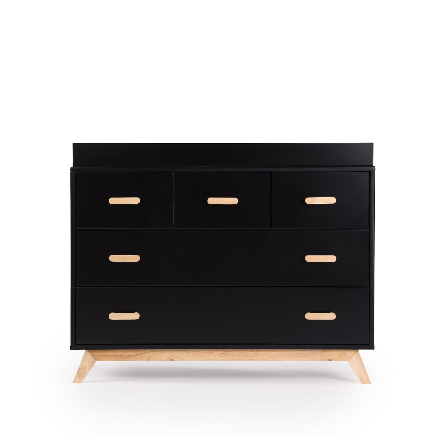 dadada Soho 5-Drawer Dresser, Almond Milk/ walnut