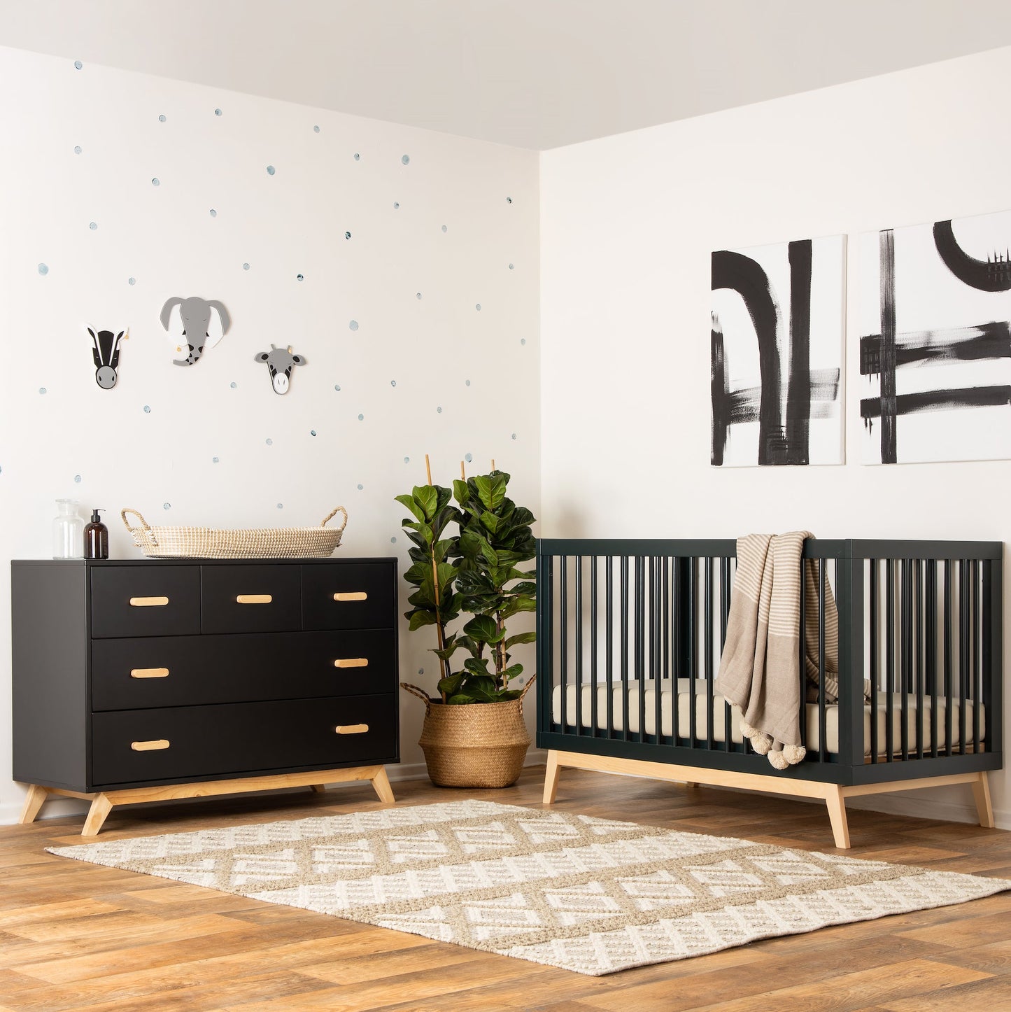 black dresser for nursery Jenny Lind Black Spindle Wood 7-Drawer Wide Kids Dresser + Reviews