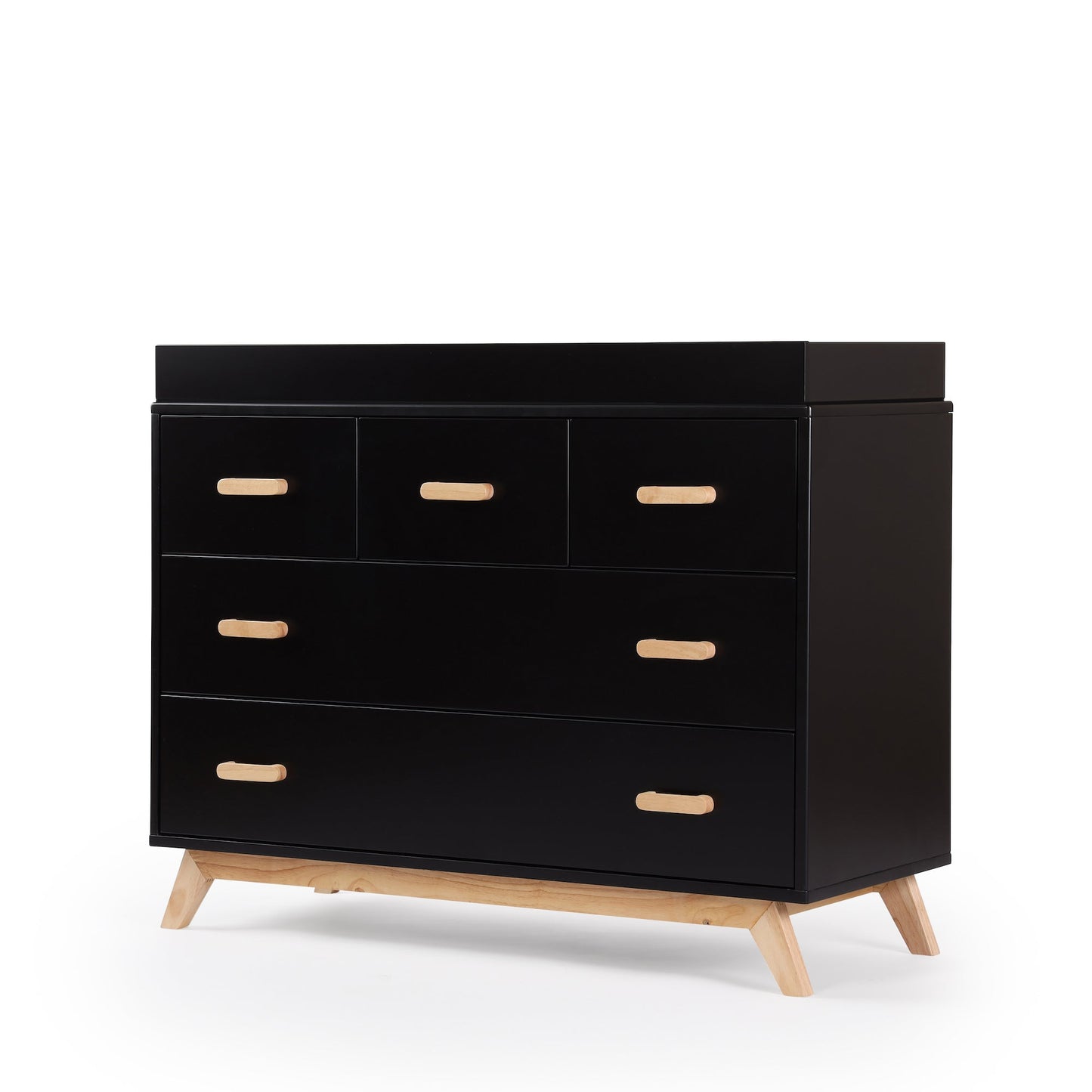dadada Soho 5-Drawer Dresser, Almond Milk/ walnut