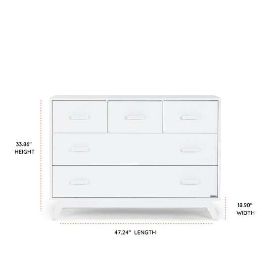 Soho 5 - Drawer Nursery Dresser - dresser - white