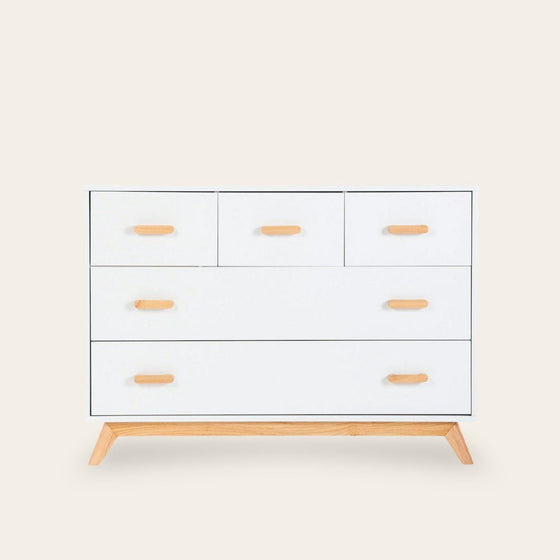 Soho 5 - Drawer Nursery Dresser - dresser - white + natural