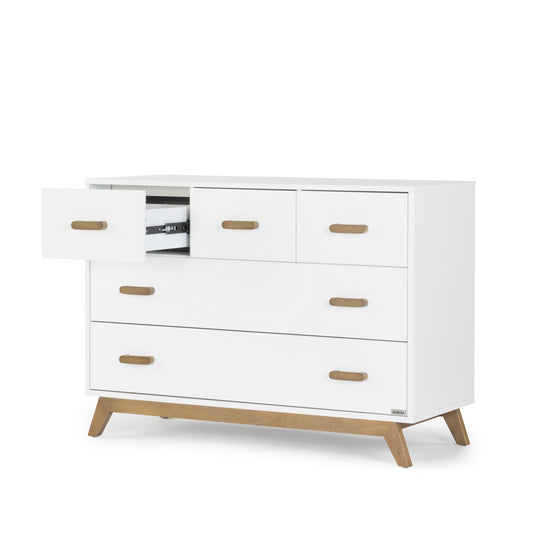 Soho 5 - Drawer Nursery Dresser - dresser - white + walnut