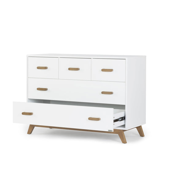 Soho 5 - Drawer Nursery Dresser - dresser - white + walnut