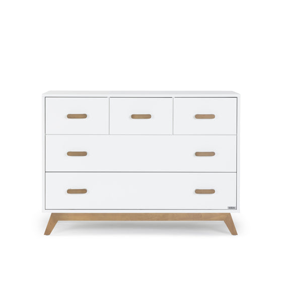 Soho 5 - Drawer Nursery Dresser - dresser - white + walnut