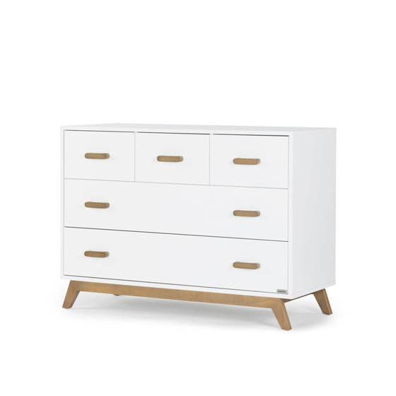 Soho 5 - Drawer Nursery Dresser - dresser - white + walnut