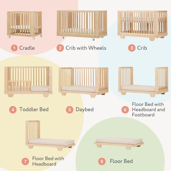 Spirit 8 - in - 1 Convertible Crib - White + Natural