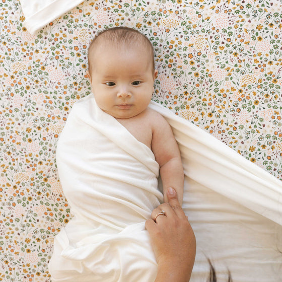 Stretch Knit Crib Sheet - Pressed Petals - Crib Sheet - Pressed Petals