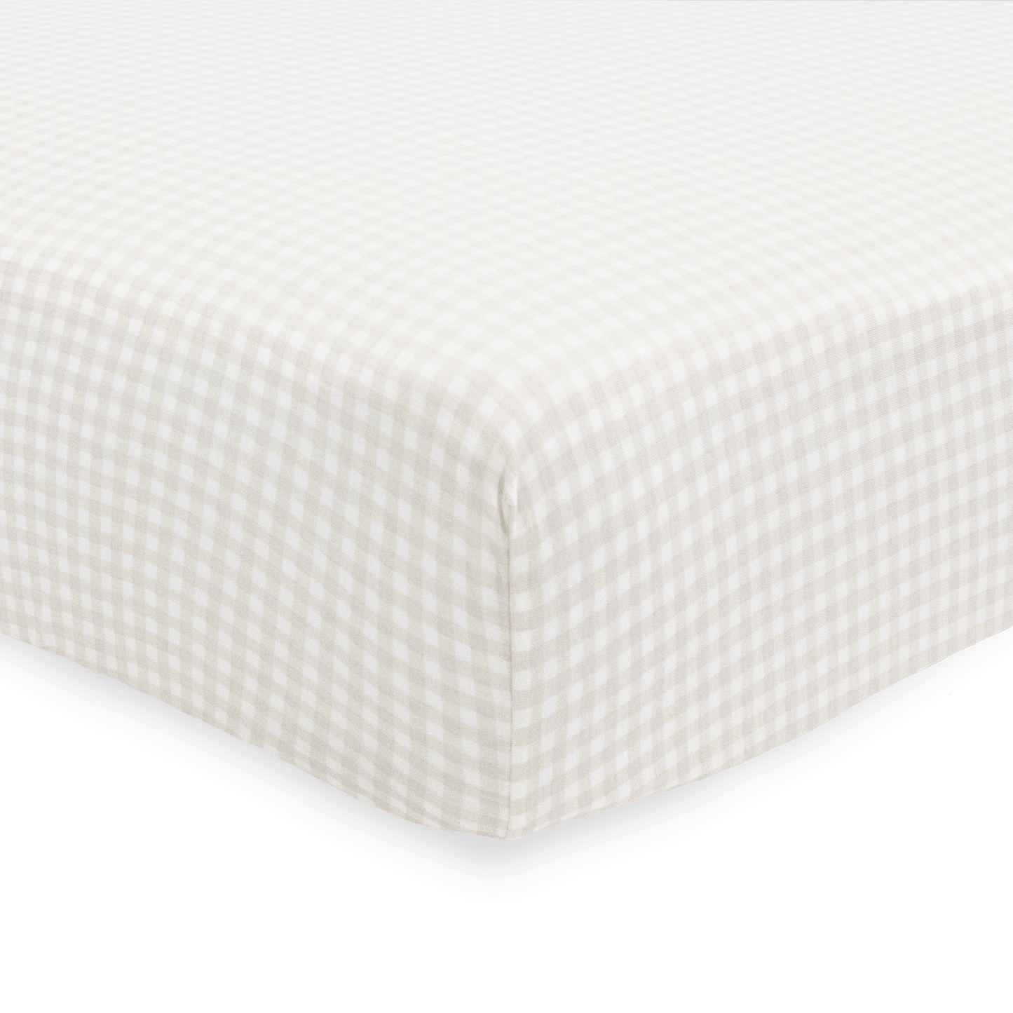 Stretch Knit Crib Sheet - Tan Gingham - Crib Sheet - Tan Gingham