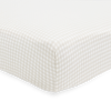 Stretch Knit Crib Sheet - Tan Gingham - Crib Sheet - Tan Gingham