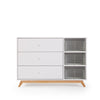 UPDATED! Central Park 3-drawer, Two Shelf Nursery Dresser 2.0 - dresser - white + natural