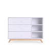 UPDATED! Central Park 3-drawer, Two Shelf Nursery Dresser 2.0 - dresser - white + natural